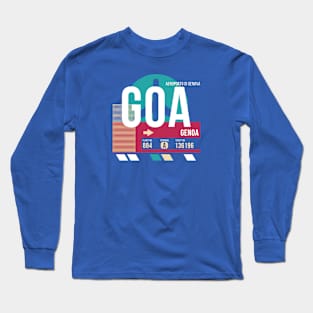 Genoa, Italy (GOA) Airport Code Baggage Tag Long Sleeve T-Shirt